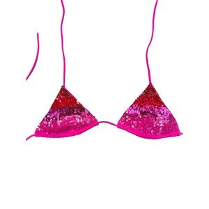 Vintage Y2K Victoria’s Secret Sequin Triangle Bikini Top